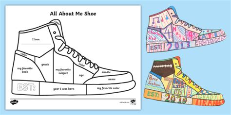 all about me shoe template